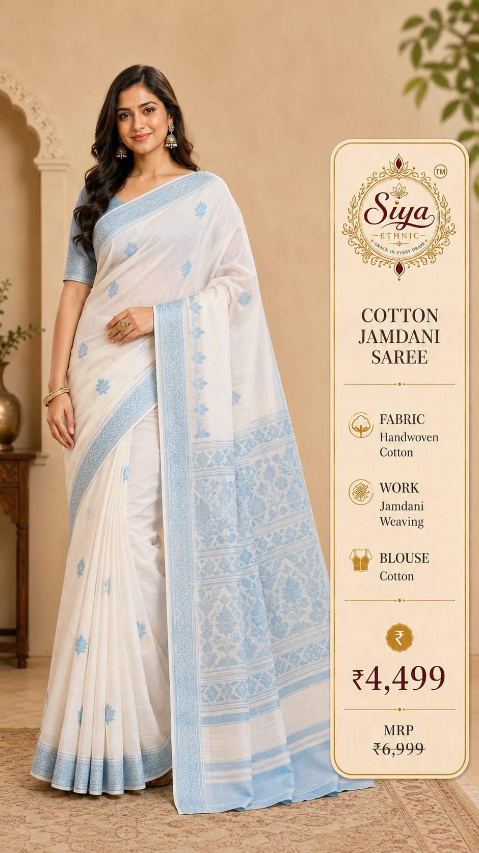 Cotton Jamdani Saree