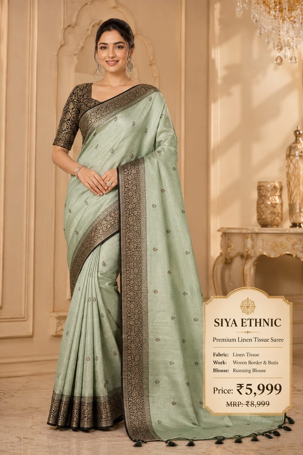 Premium Linen Tissue Saree