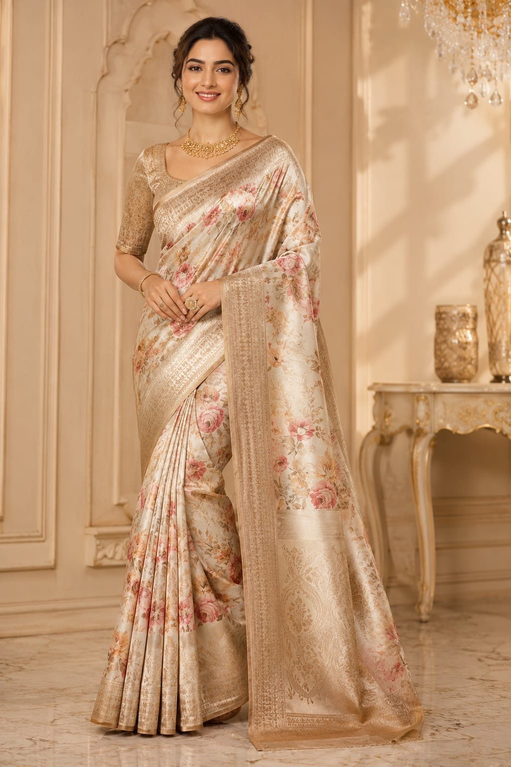 Floral Banarasi Silk Saree