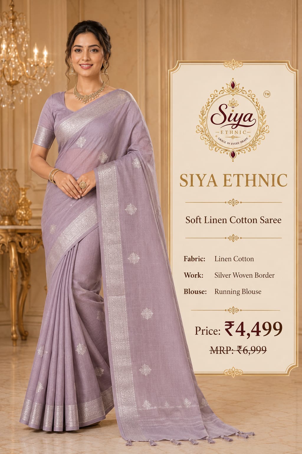Soft Linen Cotton Saree