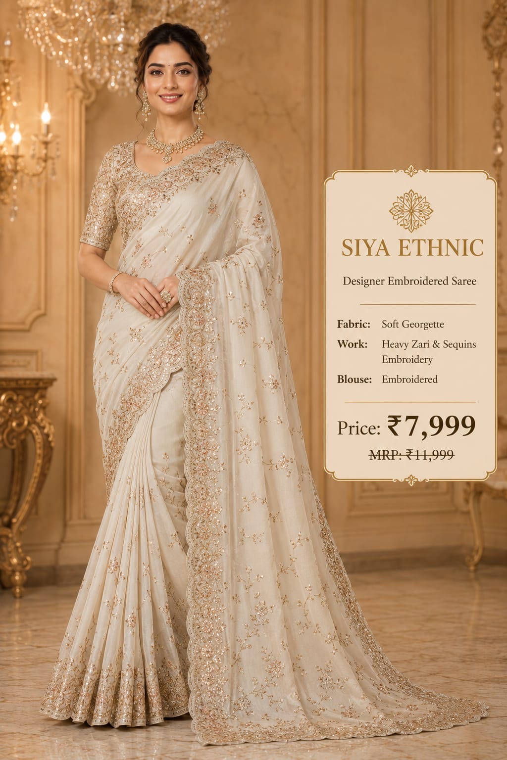 Designer Embroidered Saree