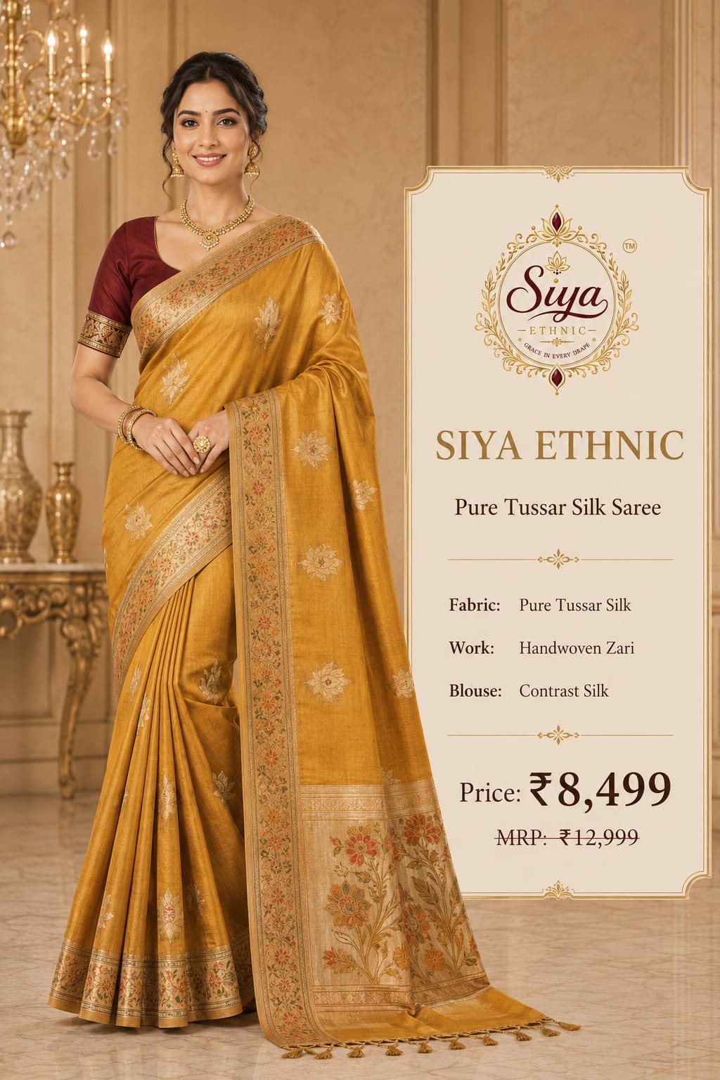 Pure Tussar Silk Saree