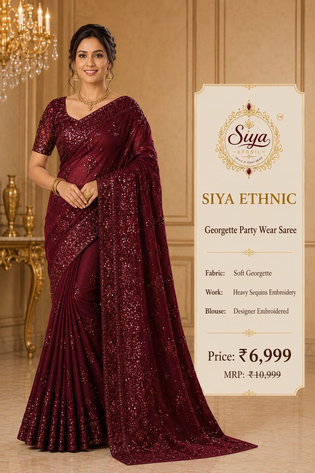 Georgette Party Wear Saree