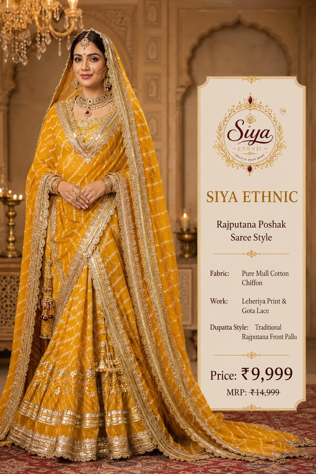 Rajputana Poshak Saree Style