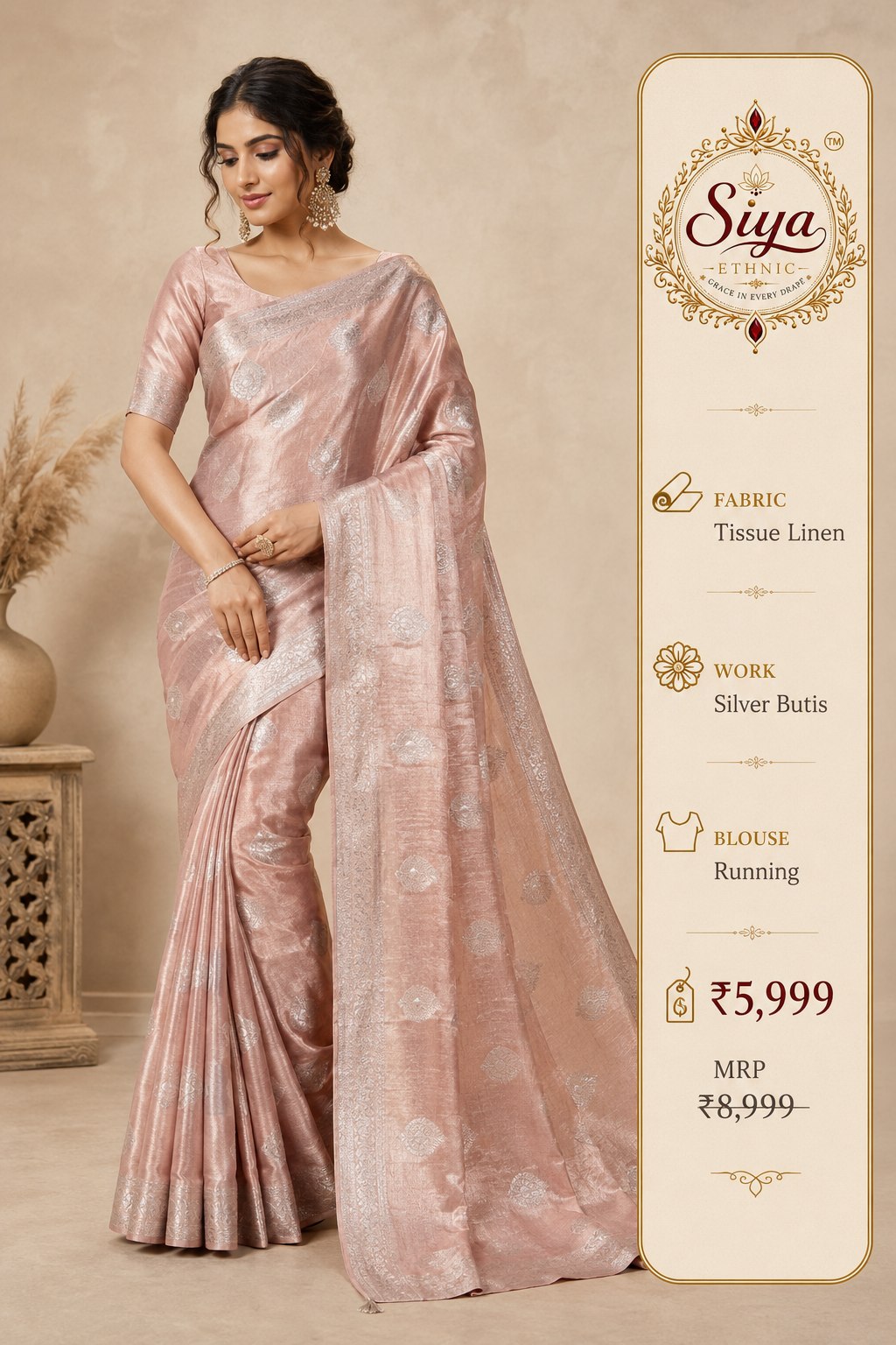 Tissue Linen Saree