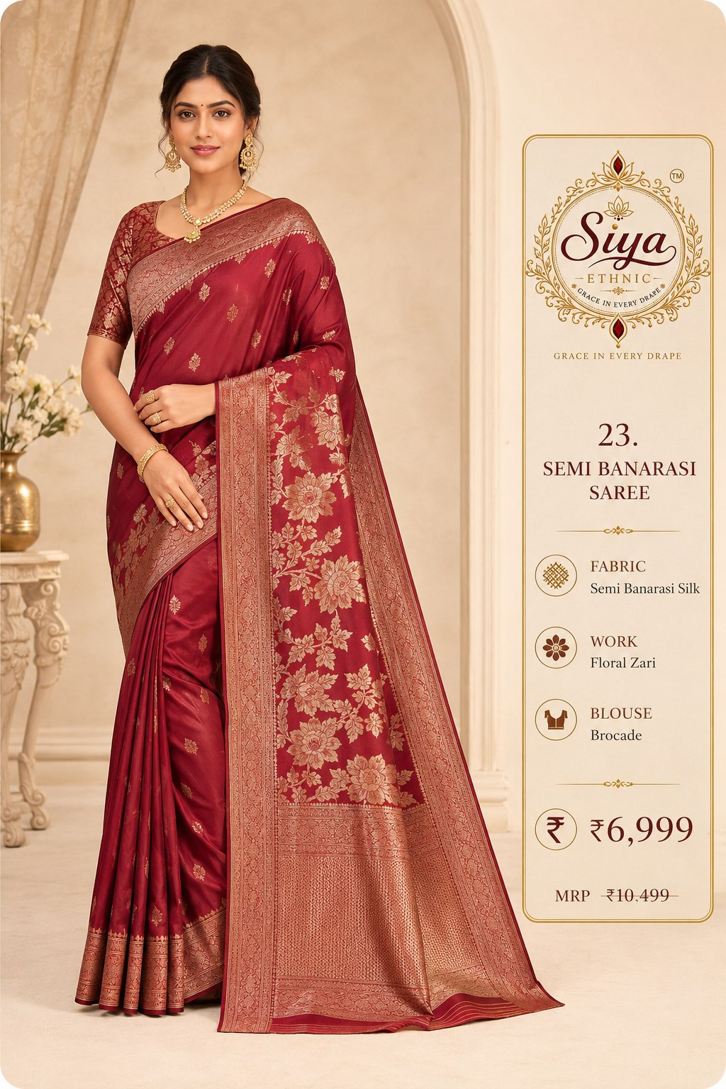 Semi Banarasi Saree