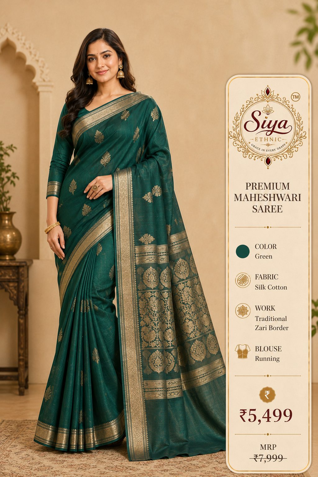 Premium Maheshwari Saree